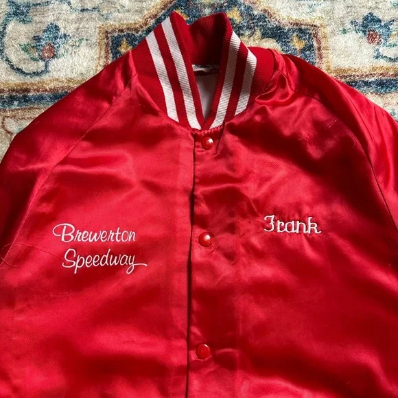 Vintage 1970s Brewerton Speedway Racing Satin Jacket Large - Picture 5 of 12